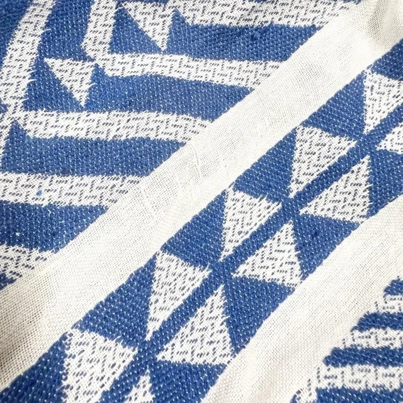 Never A Wallflower Womens Blue White India Handloom Cynthia Dress Size XS - Picture 11 of 11